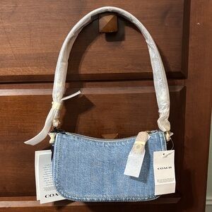 NWT Coach Blue Denim Shoulder Bag